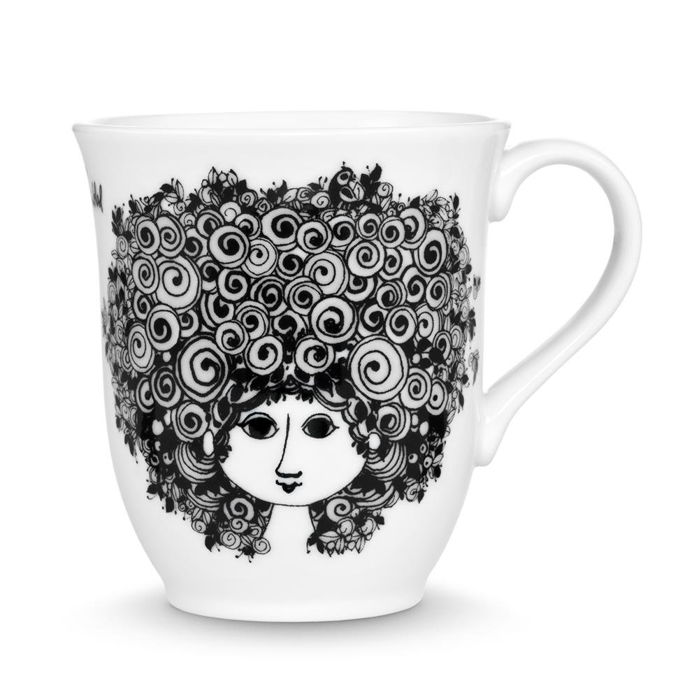Bjorn Wiinblad Rosalinde mug 35 cl black | Scandinavian Design | Coffee cups | Black