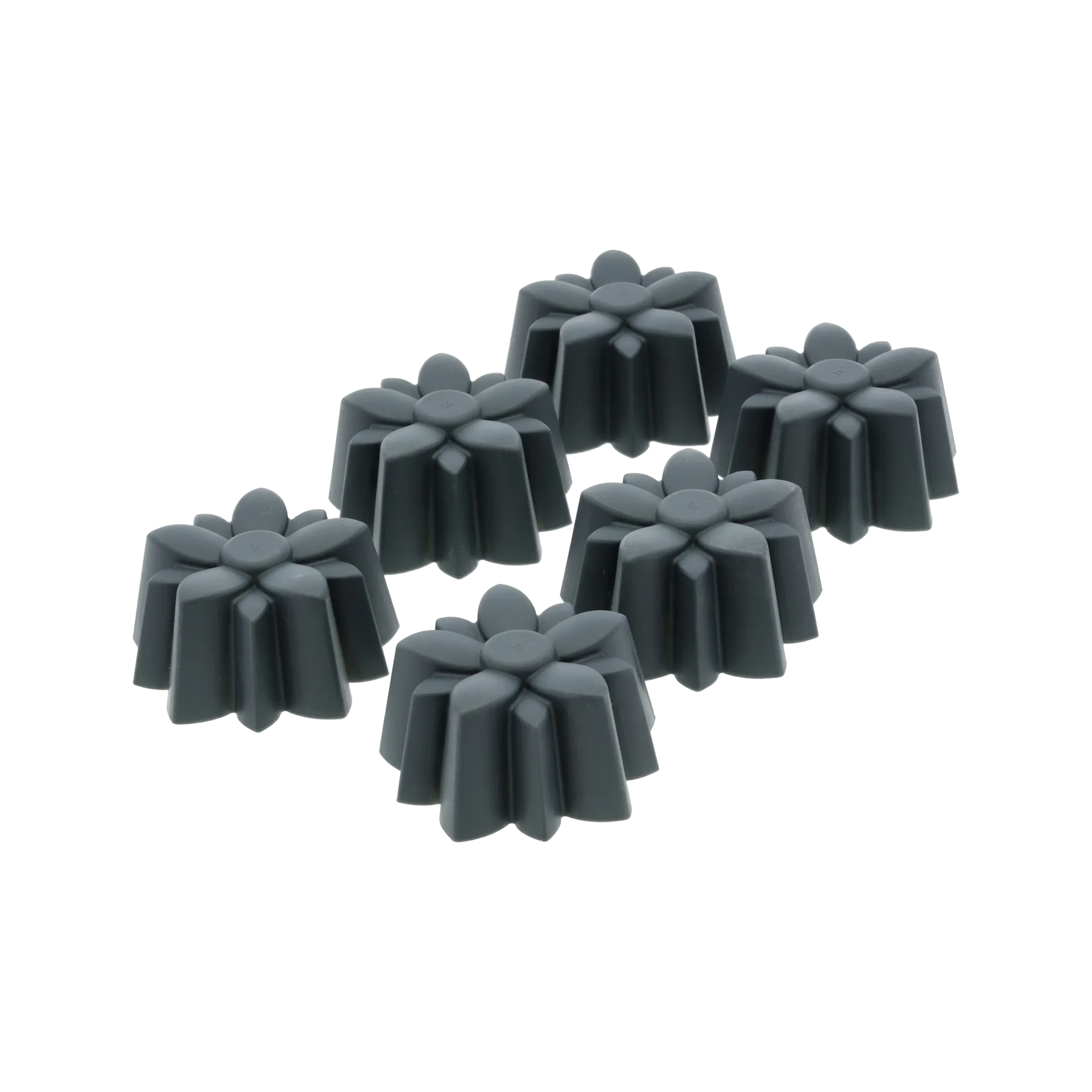 Muffin mold gray silicone 6 holes, Flower Blomsterbergs