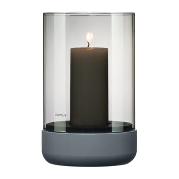 Calma lantern with block candle Ø12 cm - Gray-smoke - Blomus