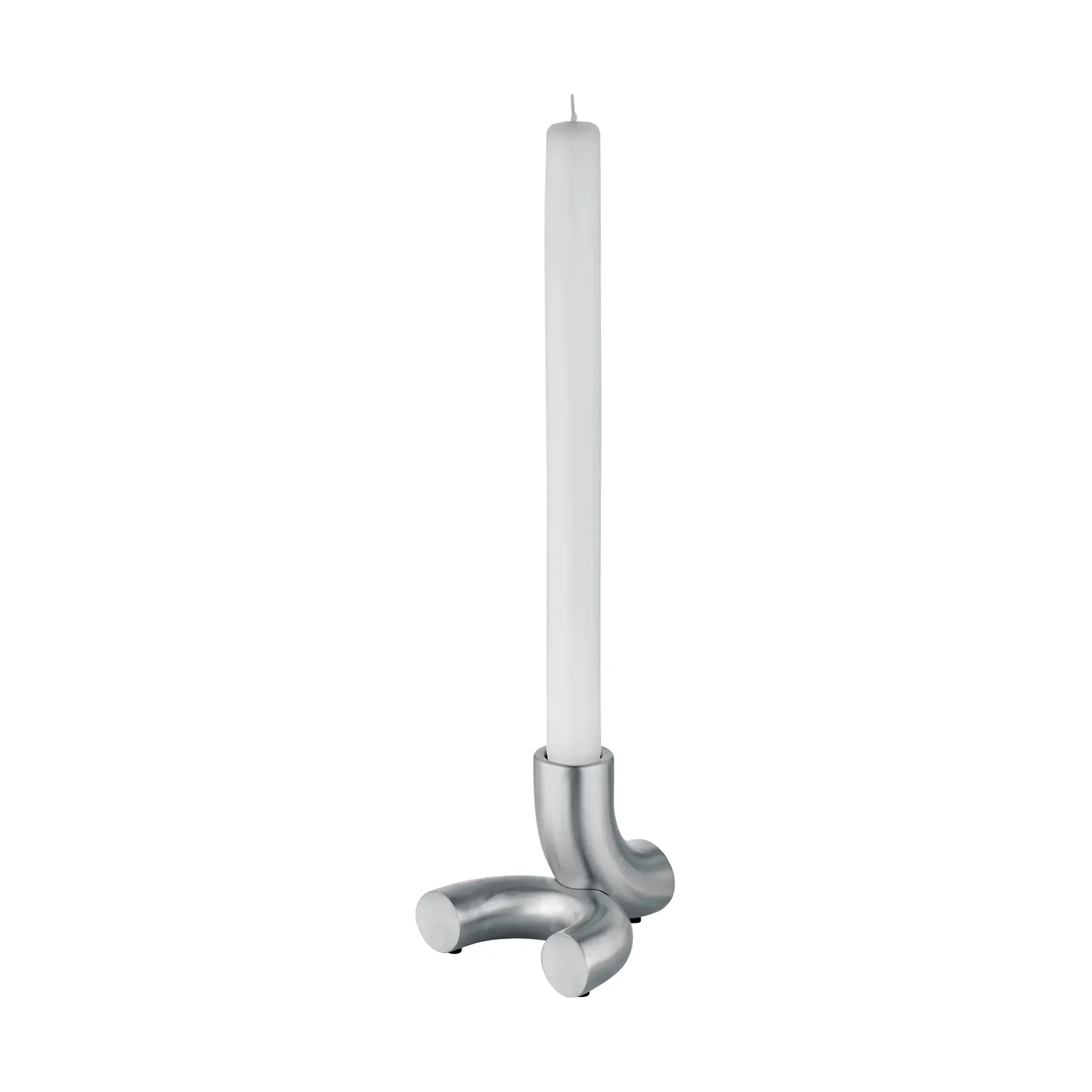 Doodle candle holder 2-pack, Matte stainless steel blomus