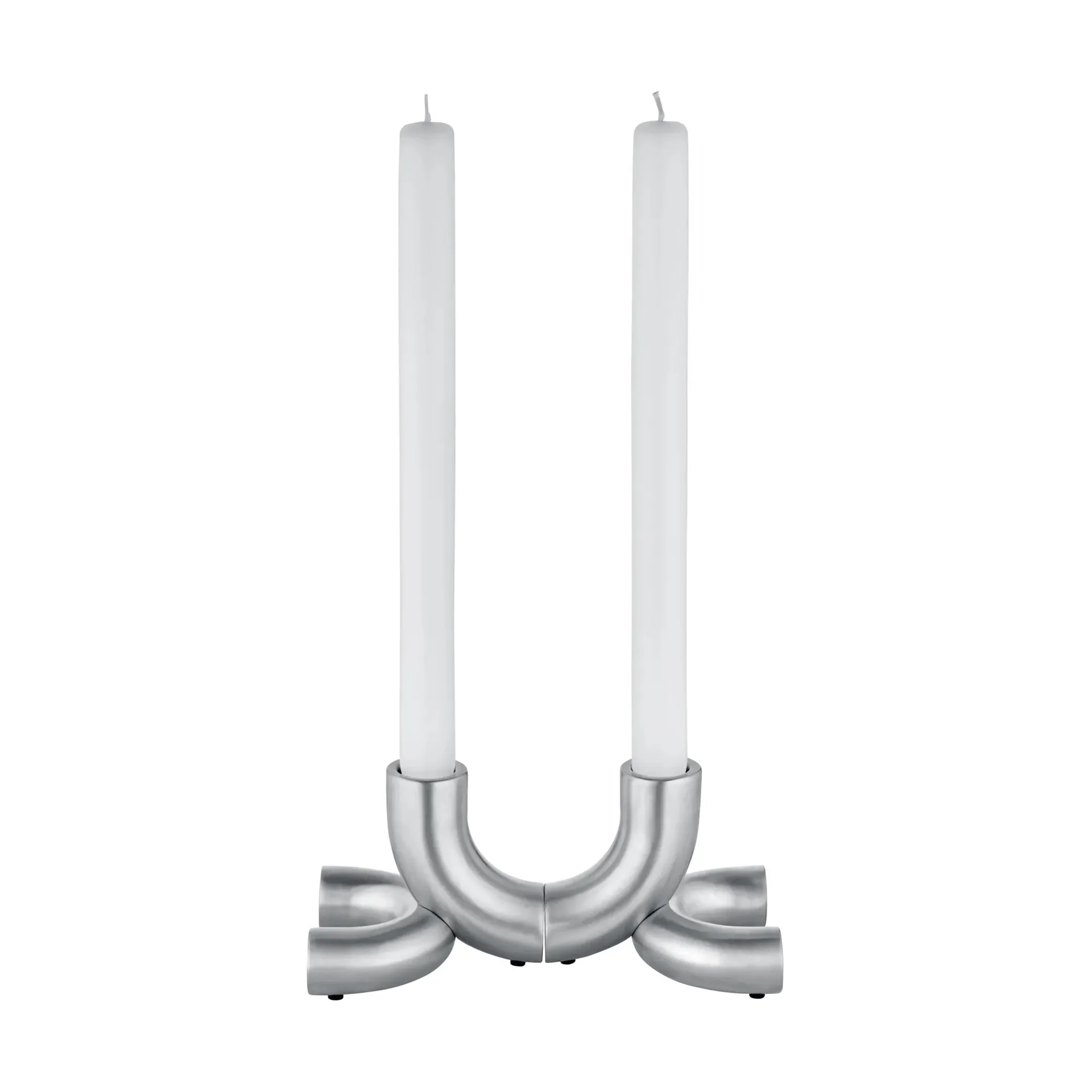 Doodle candle holder 2-pack, Matte stainless steel blomus