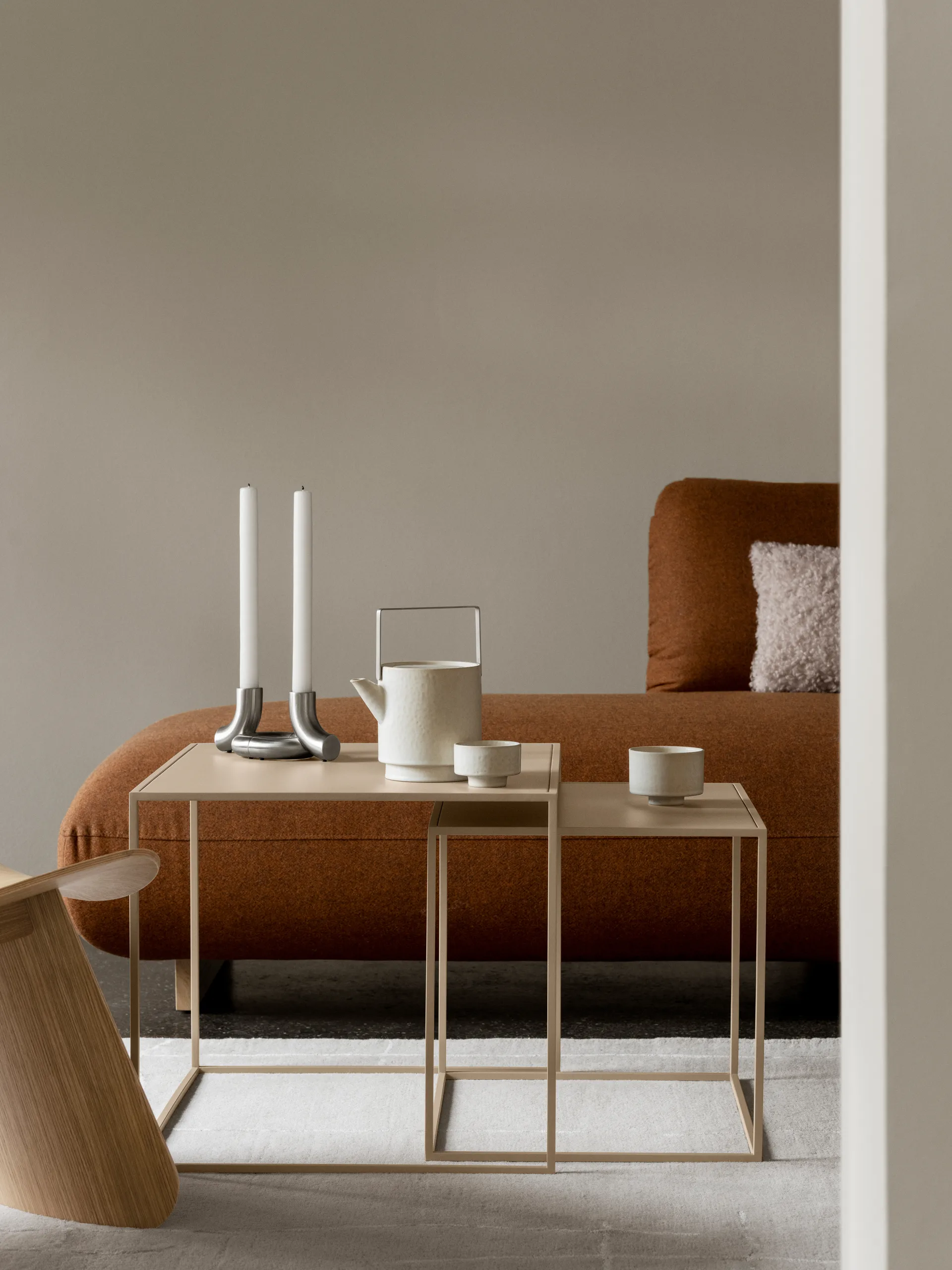 Doodle candle holder 2-pack, Matte stainless steel blomus