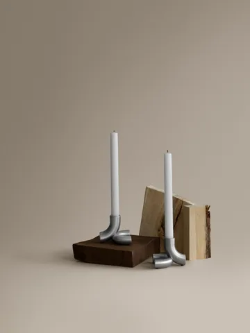 Doodle candle holder 2-pack - Matte stainless steel - blomus