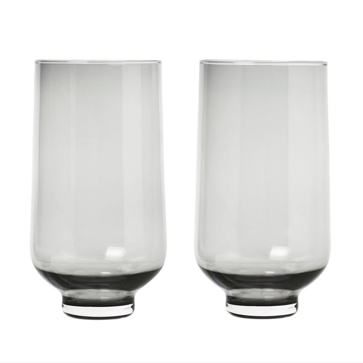 Flow hight tumbler glass 2-pack - Smoke - blomus