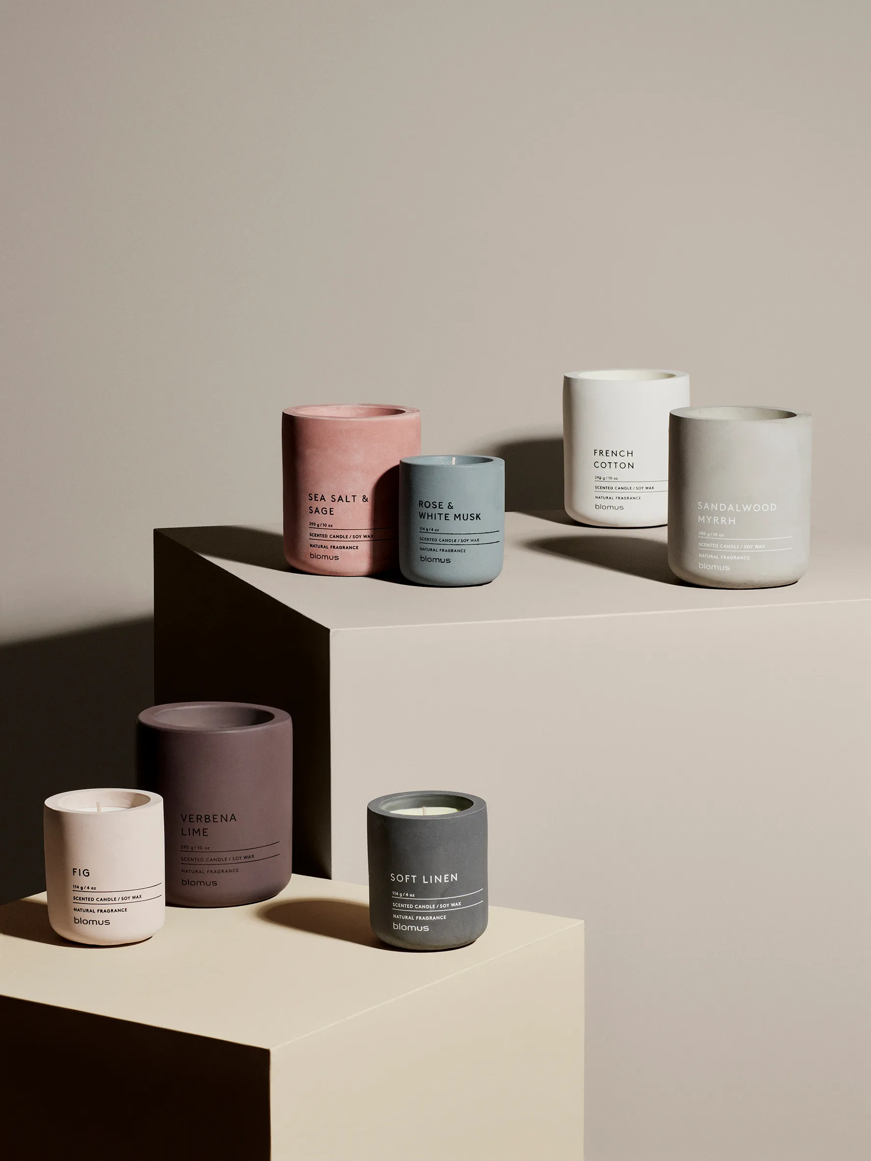 Fraga scented candles 55 hours, Sea salt & Sage-Withered Rose blomus