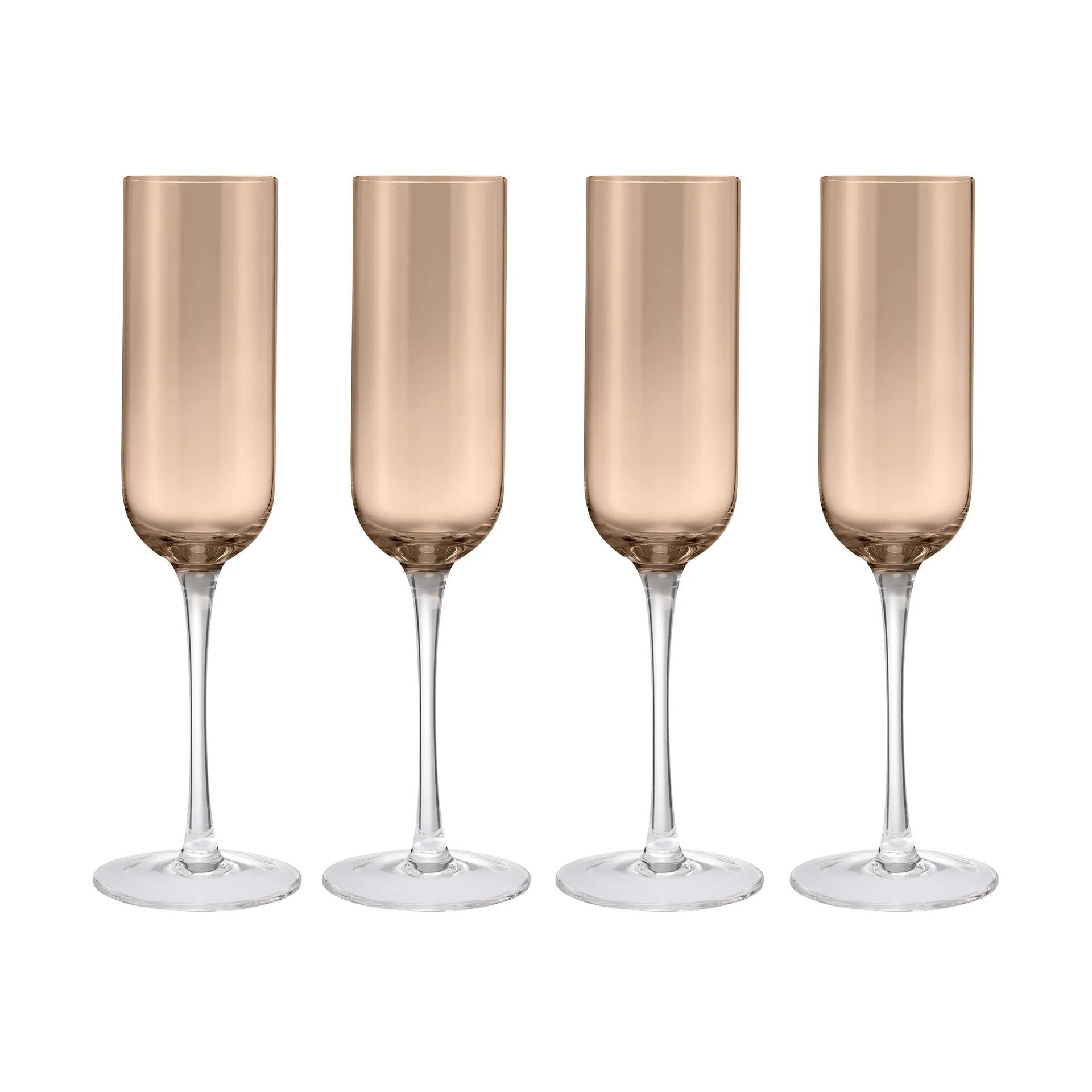 Fuumi champagne glass 22 cl 4-pack, Coffee-clear blomus