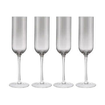 Fuumi champagne glass 22 cl 4-pack - Smoke-clear - blomus