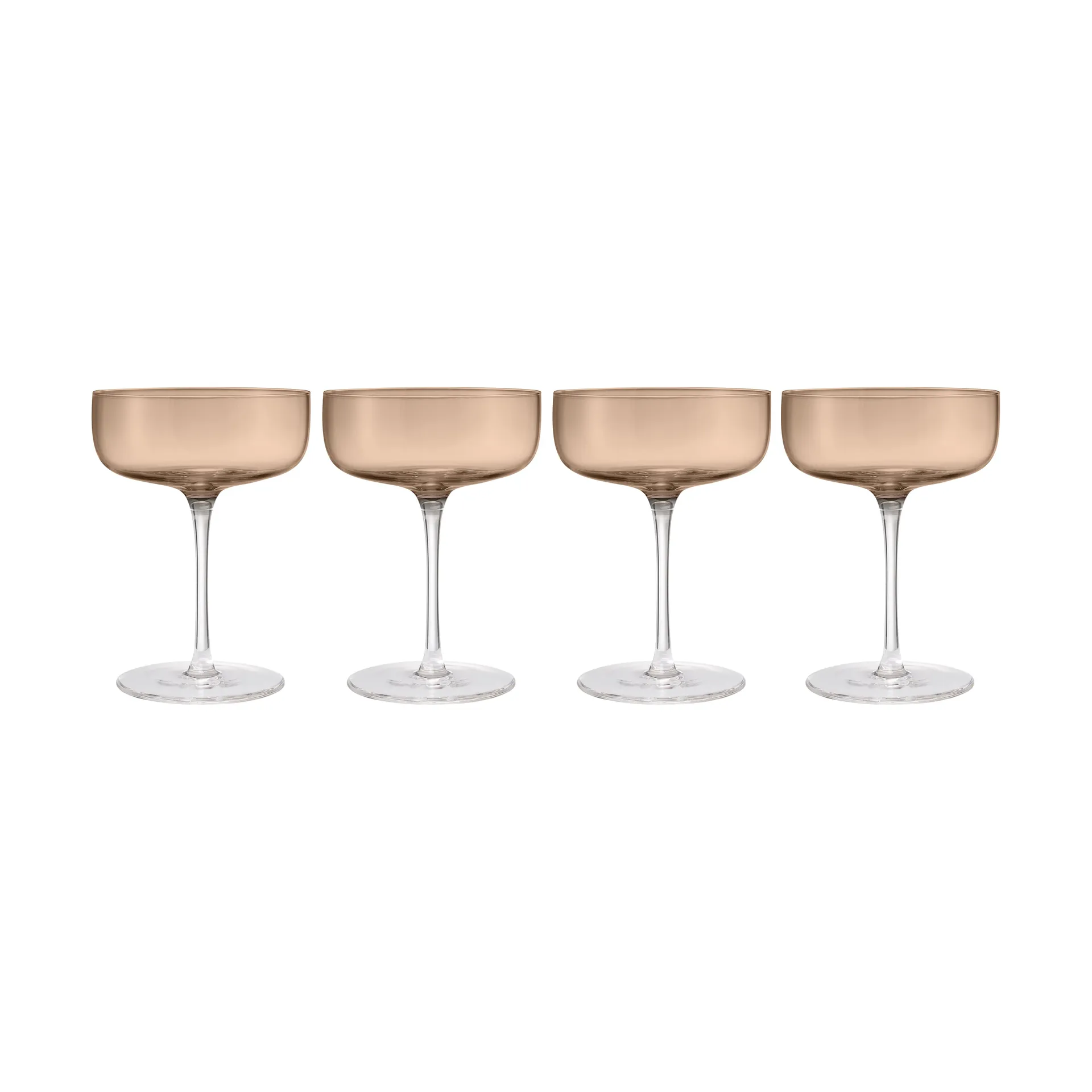 Fuumi champagne glass Coupe 28 cl 4-pack, Coffee-clear blomus