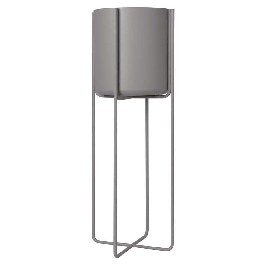 blomus Kena flower pot M h80,5 cm o29 cm steel grey (dark grey)