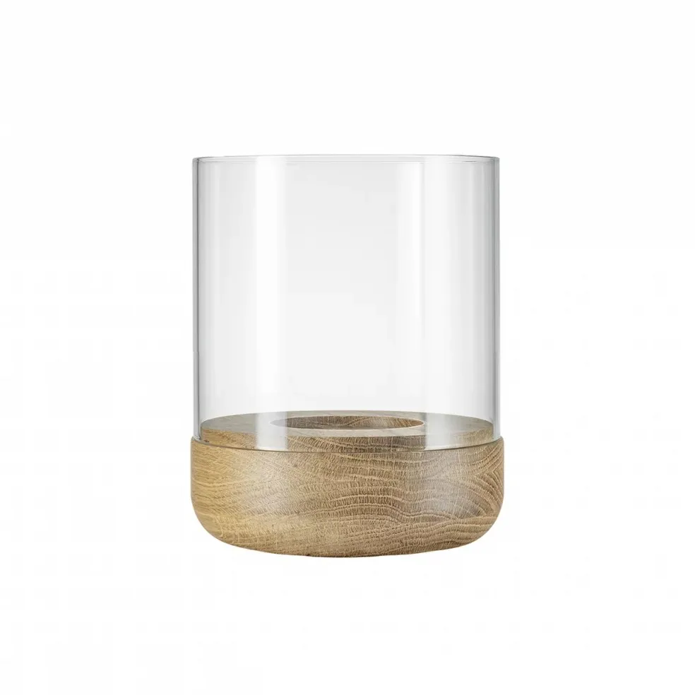 Lanto lantern lantern S Ø10 cm, Transparent-oak blomus