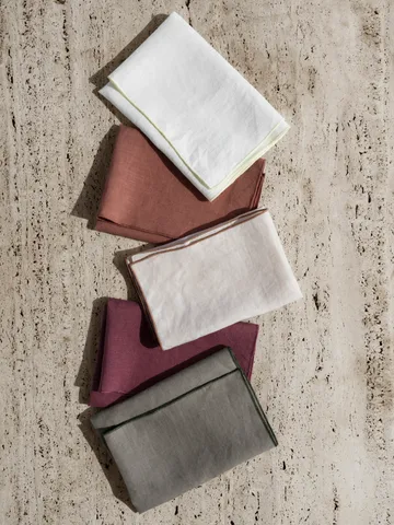 Lineo linen napkin 42x42 cm - Moonbeam-mocha mousse - blomus