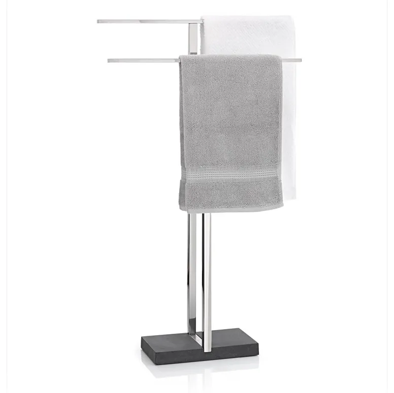 Menoto towel stand, polished steel blomus