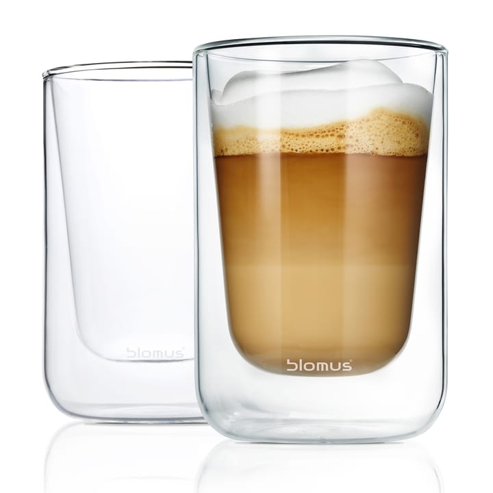 Nero insulating cappuccino glass 2-pack - Clear - blomus