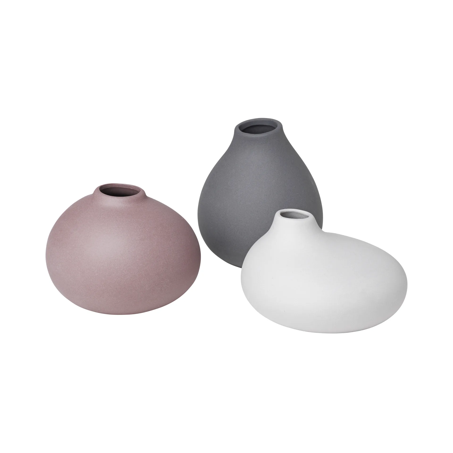 Nona vase 3-pack, Pewter-micro chip-bark blomus