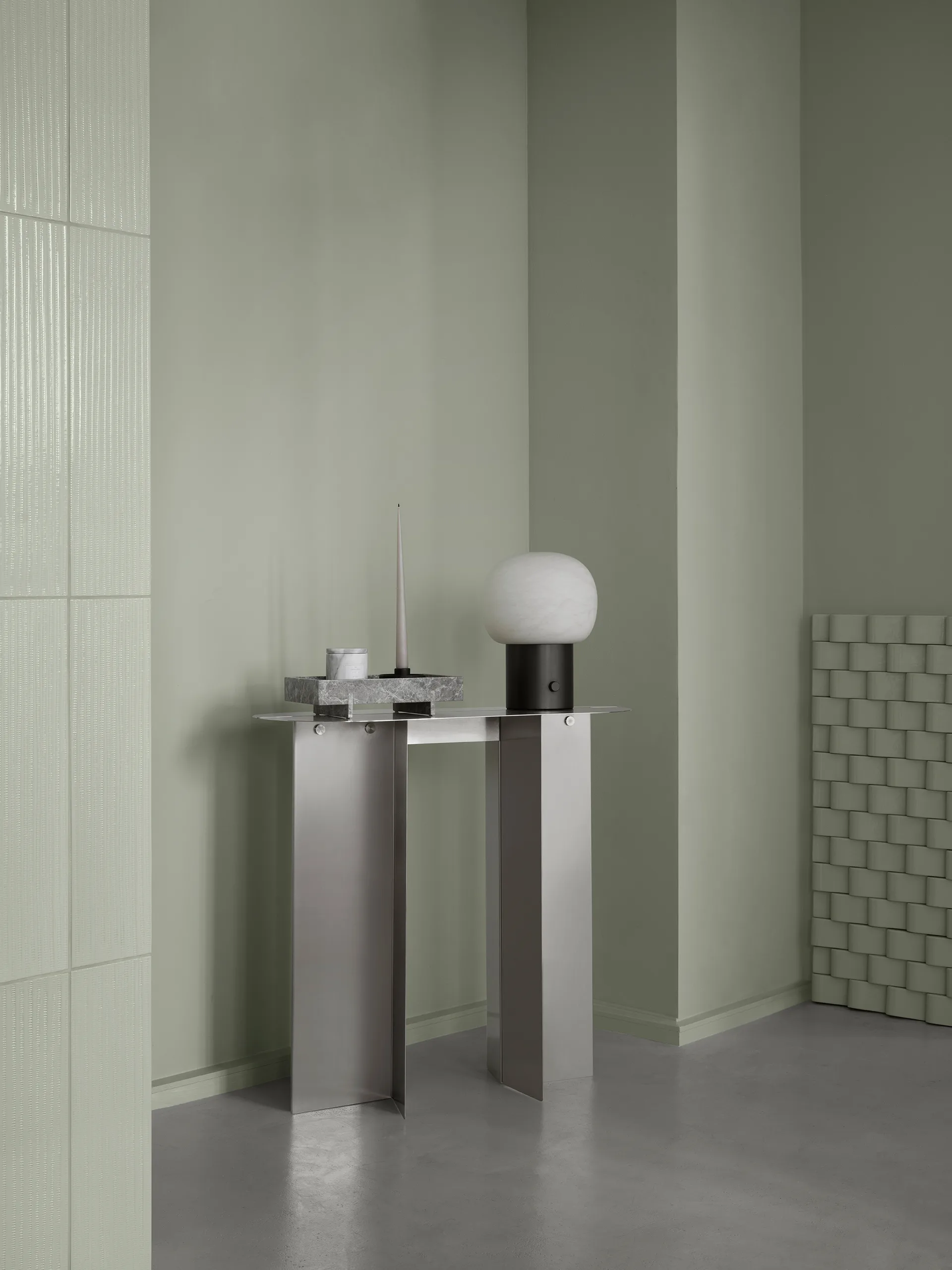 ORU side table 80x35x75 cm, Matte stainless steel blomus