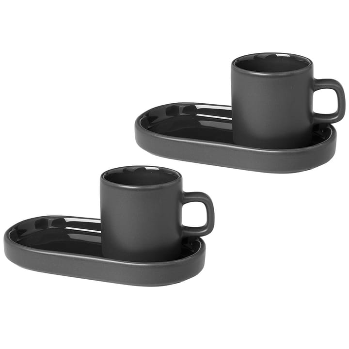 Pilar espresso cup with saucer 2-pack - Agave green - blomus