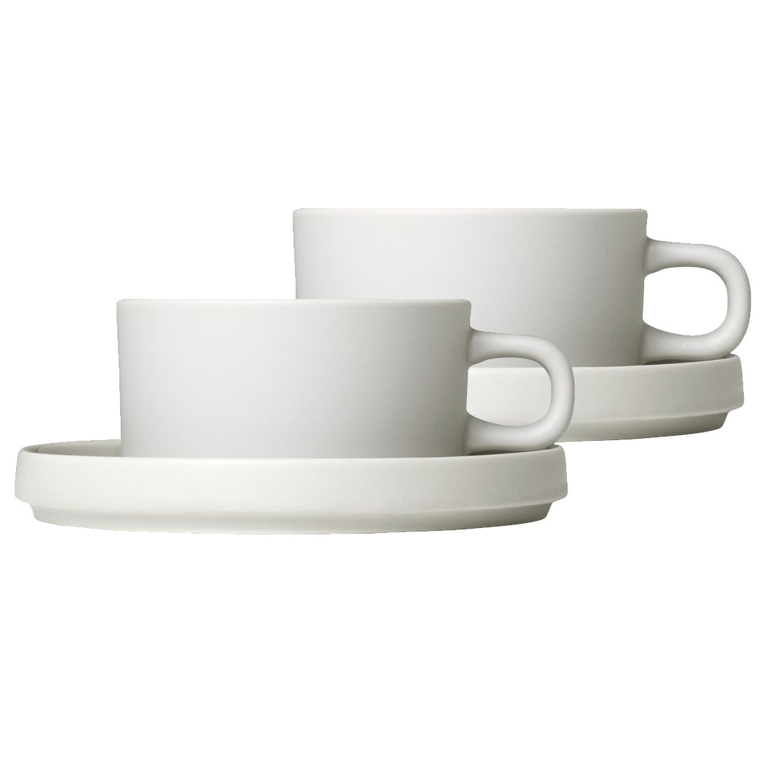 blomus Pilar mug with saucer 2-pack Moonbeam | Scandinavian Design | Coffee cups | Beige