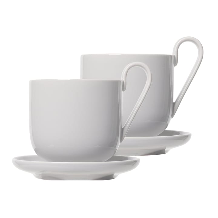 Ro coffee cup with saucer 2-pack - Nimbus cloud - Blomus