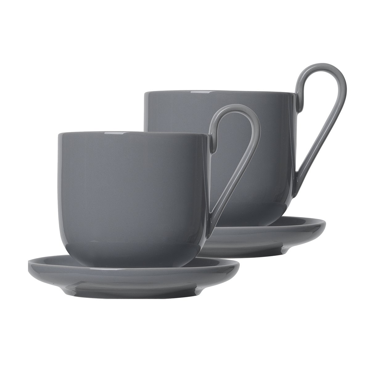 blomus Ro coffee cup with saucer 2-pack Sharkskin | Scandinavian Design | Coffee cups | Grey