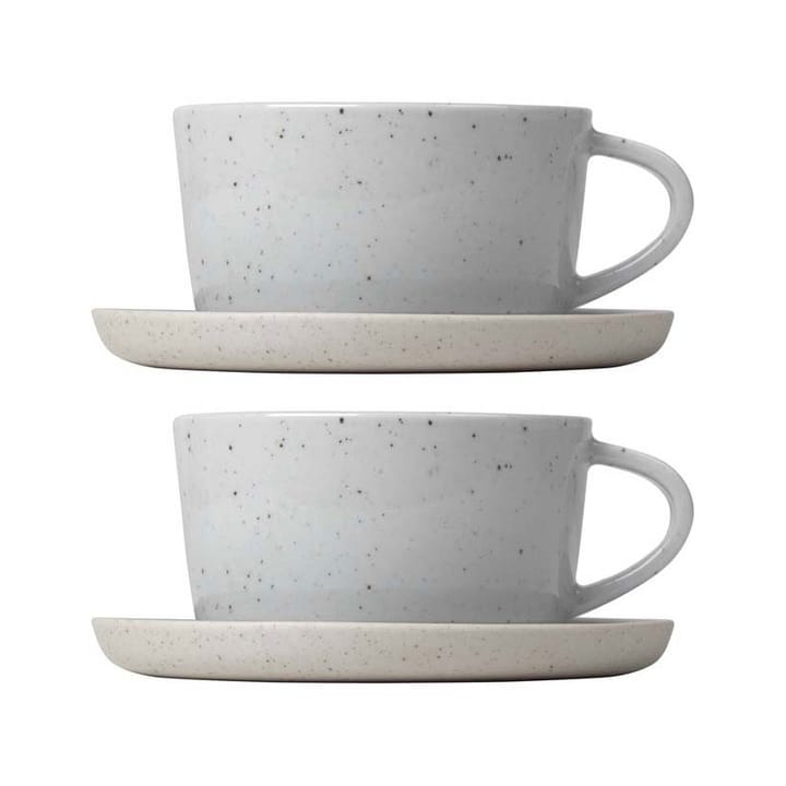 Sablo coffee cup with saucer 2-pack - Cloud - Blomus