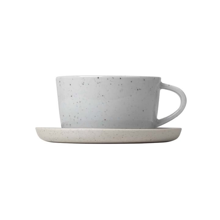 Sablo coffee cup with saucer 2-pack - grey - blomus