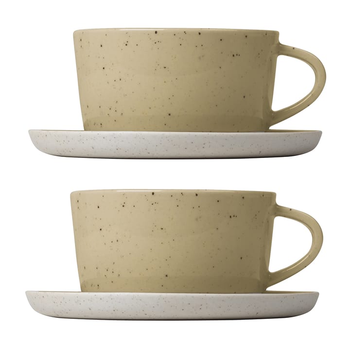 Sablo tea cup with saucer 25 cl 2-pack - Savannah - Blomus