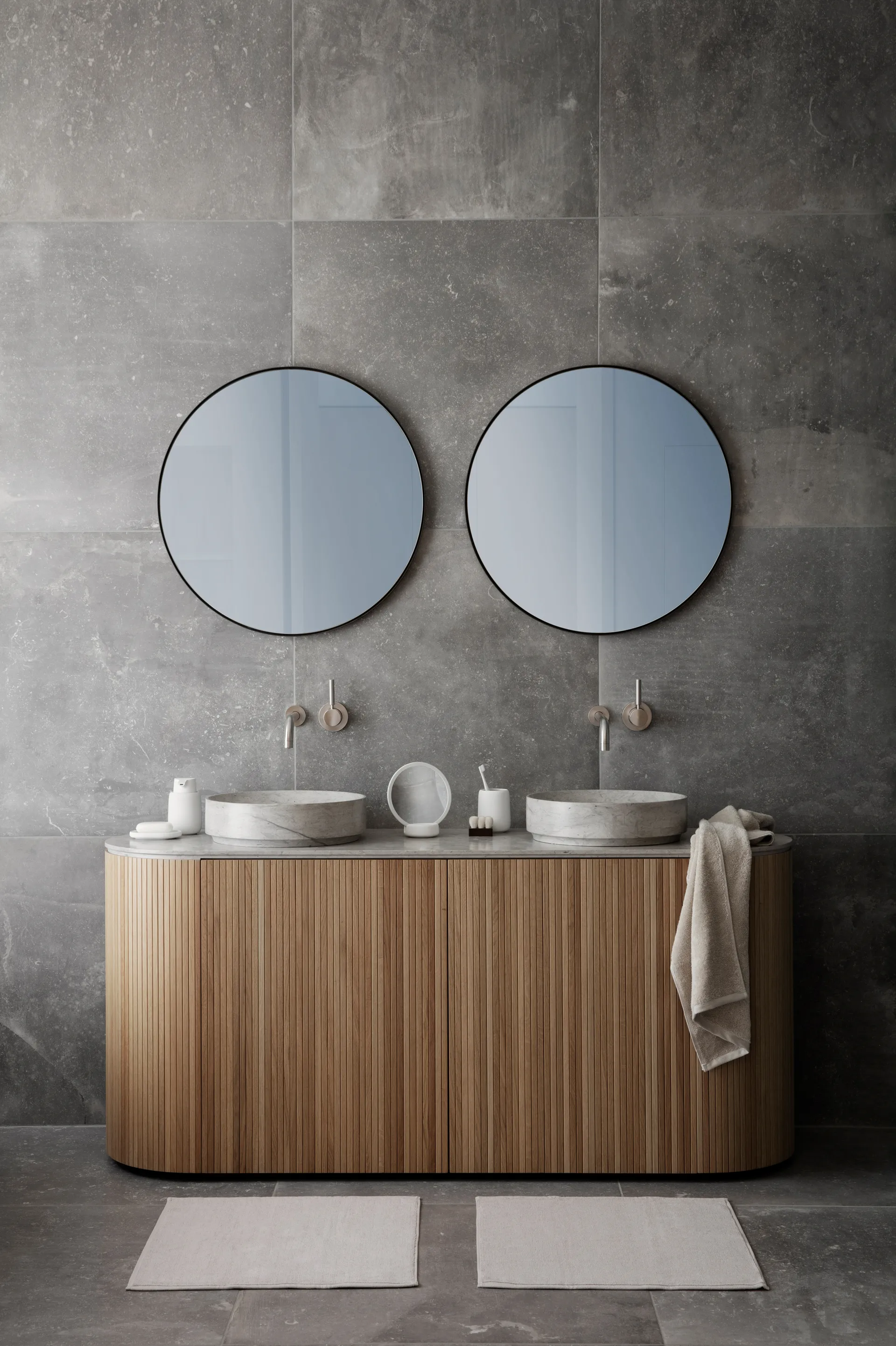 Sono Vanity table mirror Ø17 cm, White blomus