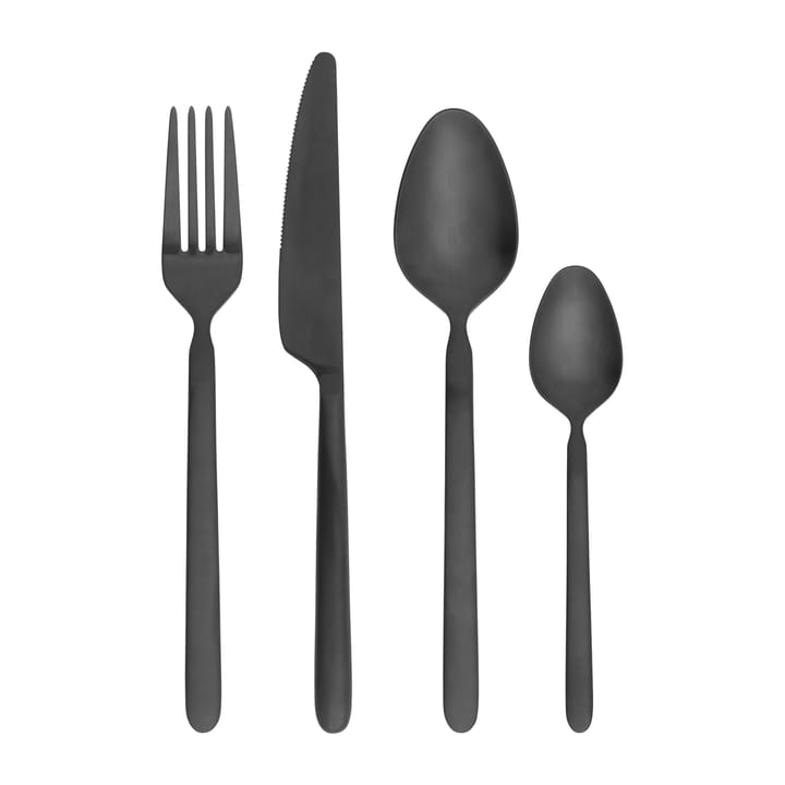 Stella cutlery 16 pieces - Black - blomus