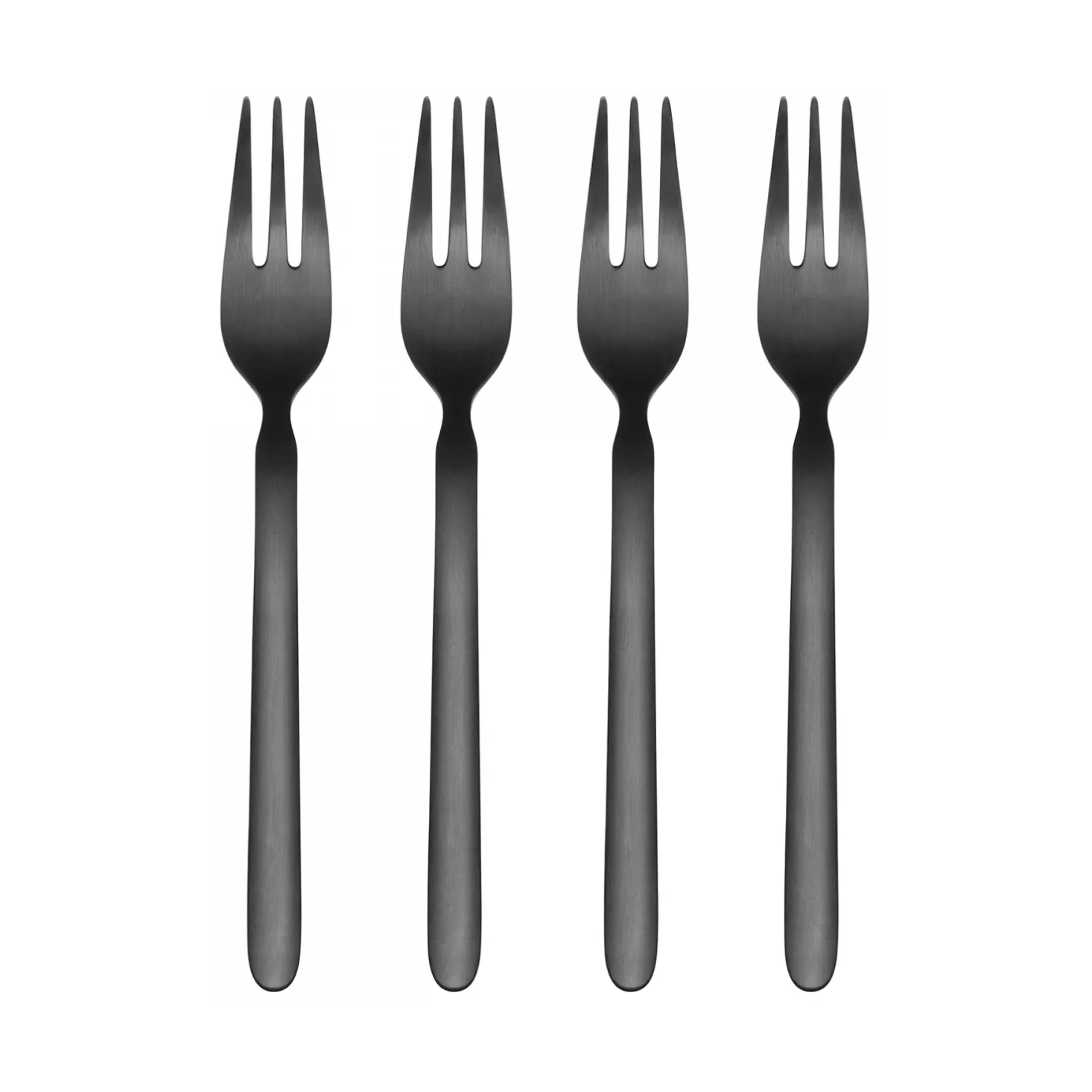 STELLA dessert fork black 4-pack, 15,5 cm blomus