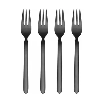 STELLA dessert fork black 4-pack - 15,5 cm - blomus