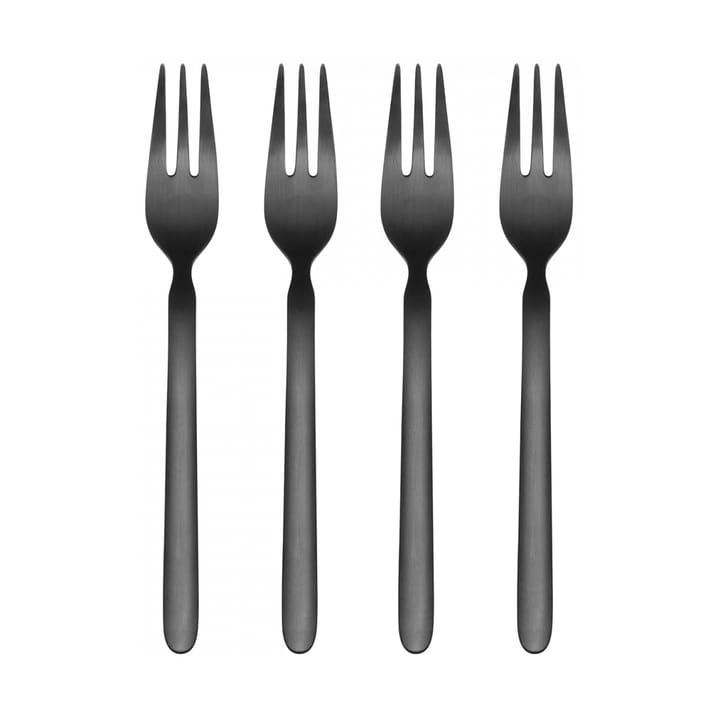 STELLA dessert fork black 4-pack - 15,5 cm - Blomus