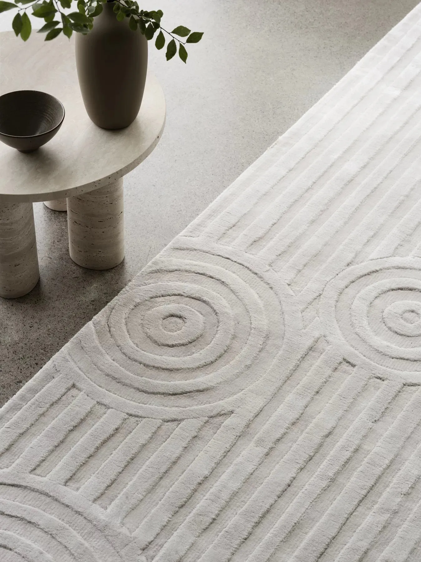 Volos side table S Ø52 cm, Travertine blomus