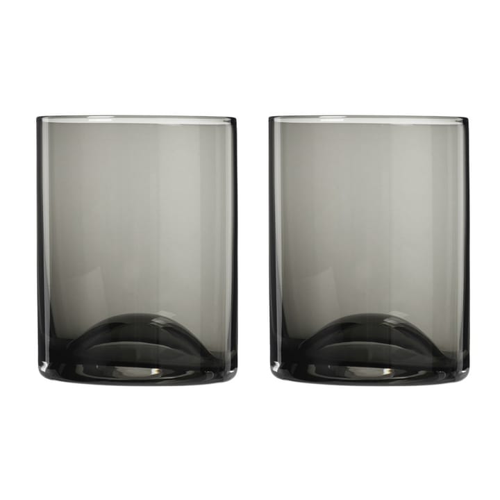 Wave tumbler glass 2-pack, Black Blomus
