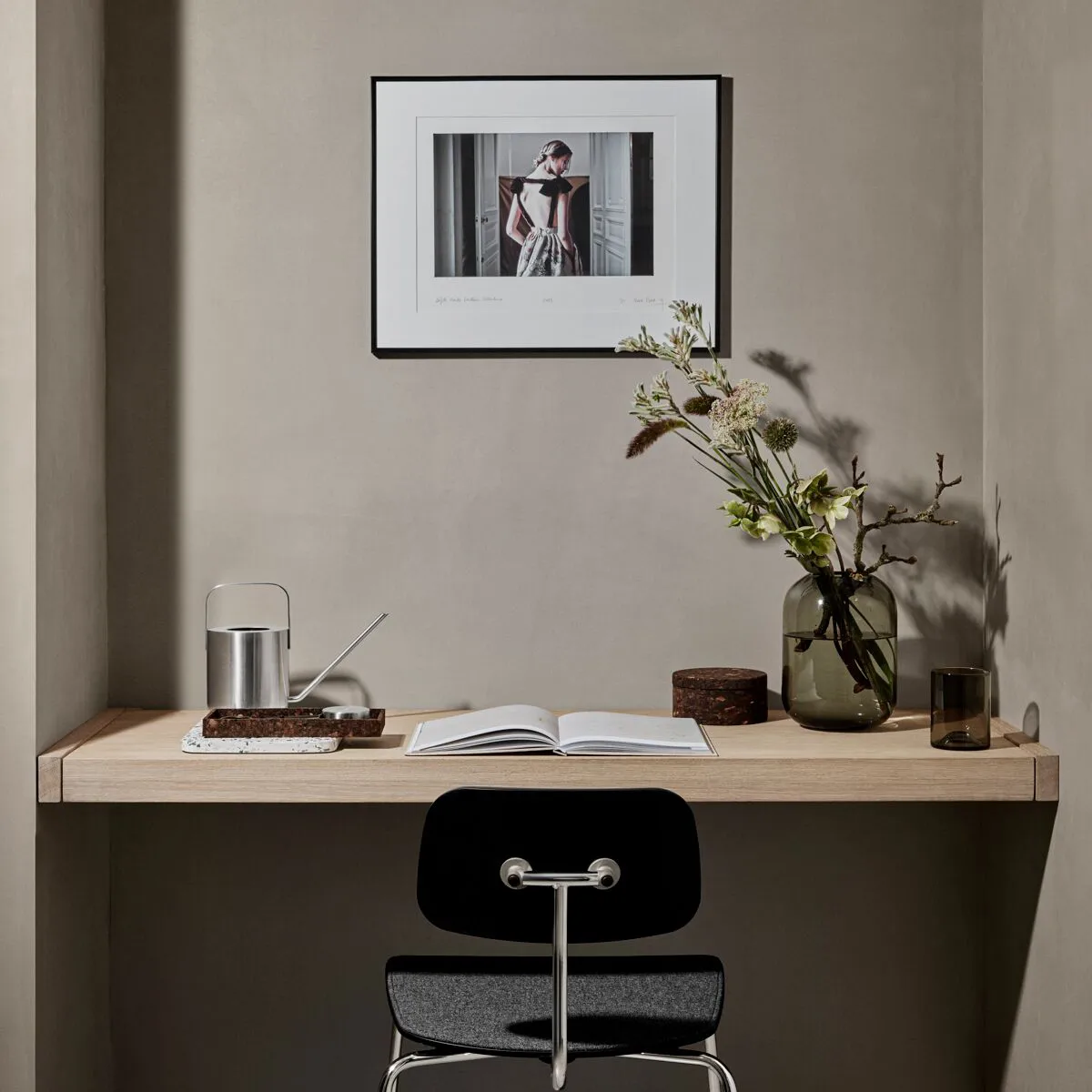 Wave tumbler glass 2-pack, Black blomus