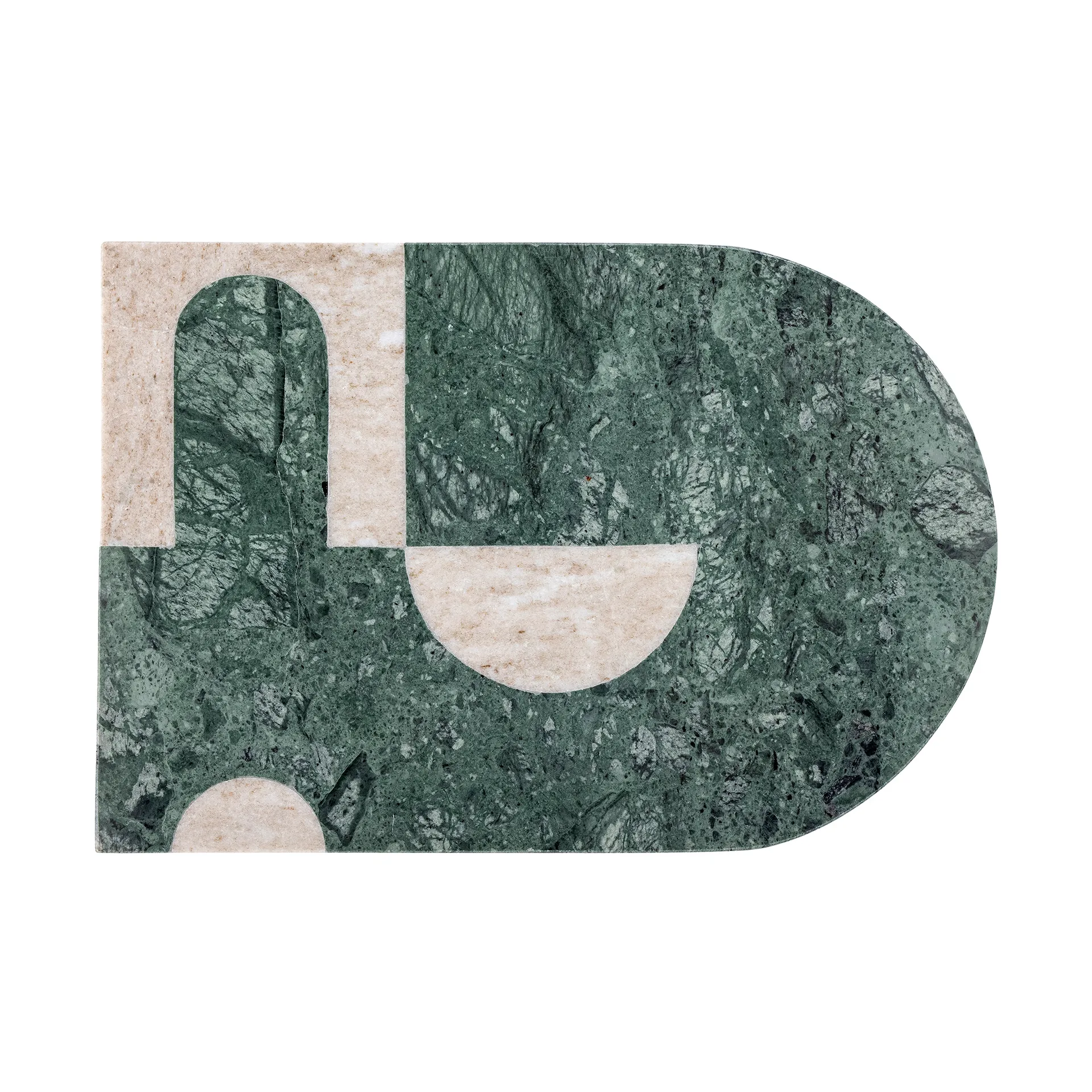 Abrianna cutting board 20x30 cm, Green-white marble Bloomingville