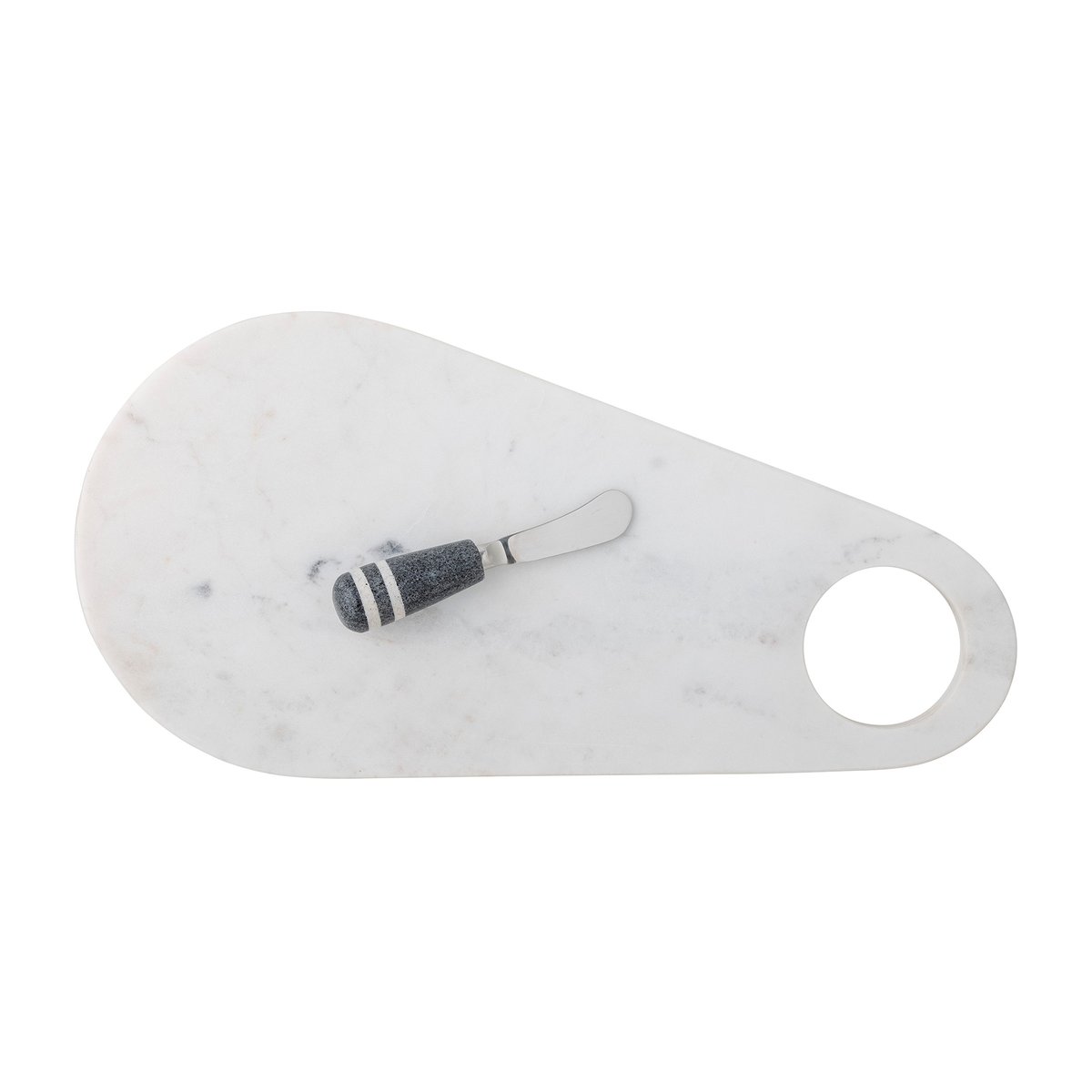 Bloomingville Abrielle cheese knife with cutting board 20x42 cm White marble-stainless steel