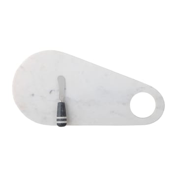 Abrielle cheese knife with cutting board 20x42 cm - White marble-stainless steel - Bloomingville