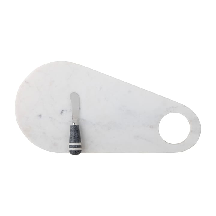 Abrielle cheese knife with cutting board 20x42 cm - White marble-stainless steel - Bloomingville