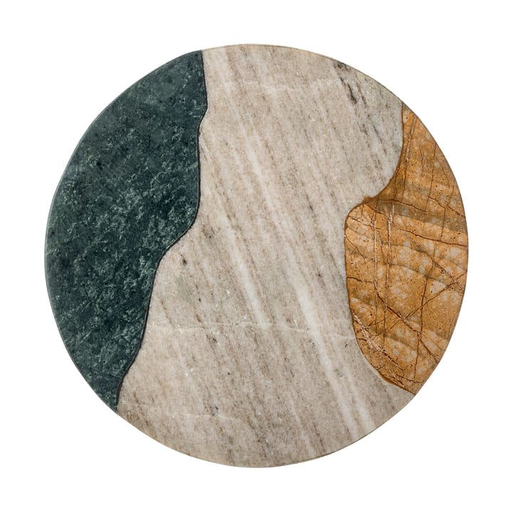 Adelaide cutting board Ø25 cm - Green-white-yellow marble - Bloomingville