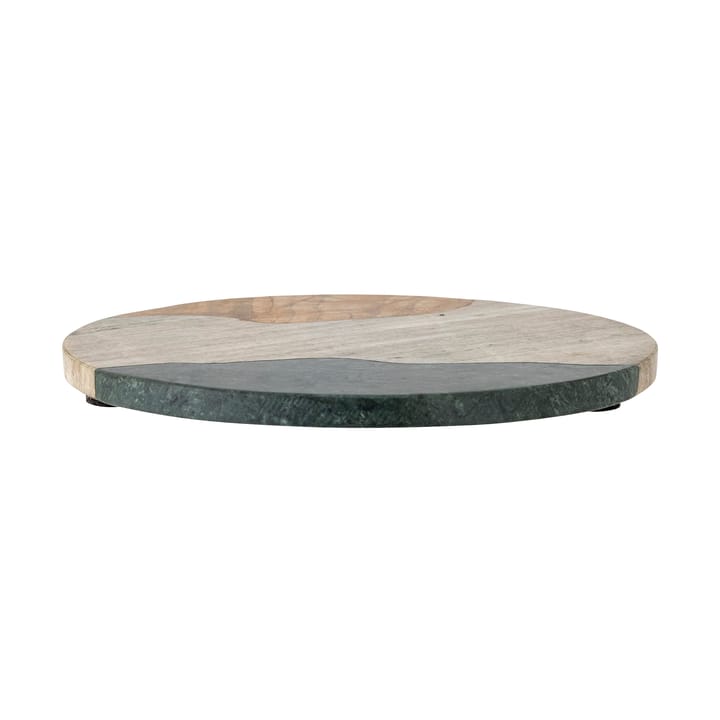 Adelaide cutting board Ø25 cm, Green-white-yellow marble Bloomingville