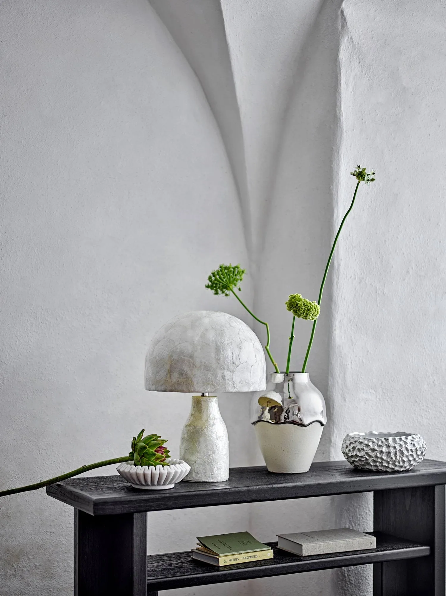 Adria table lamp, Nature, Mother of pearl Bloomingville
