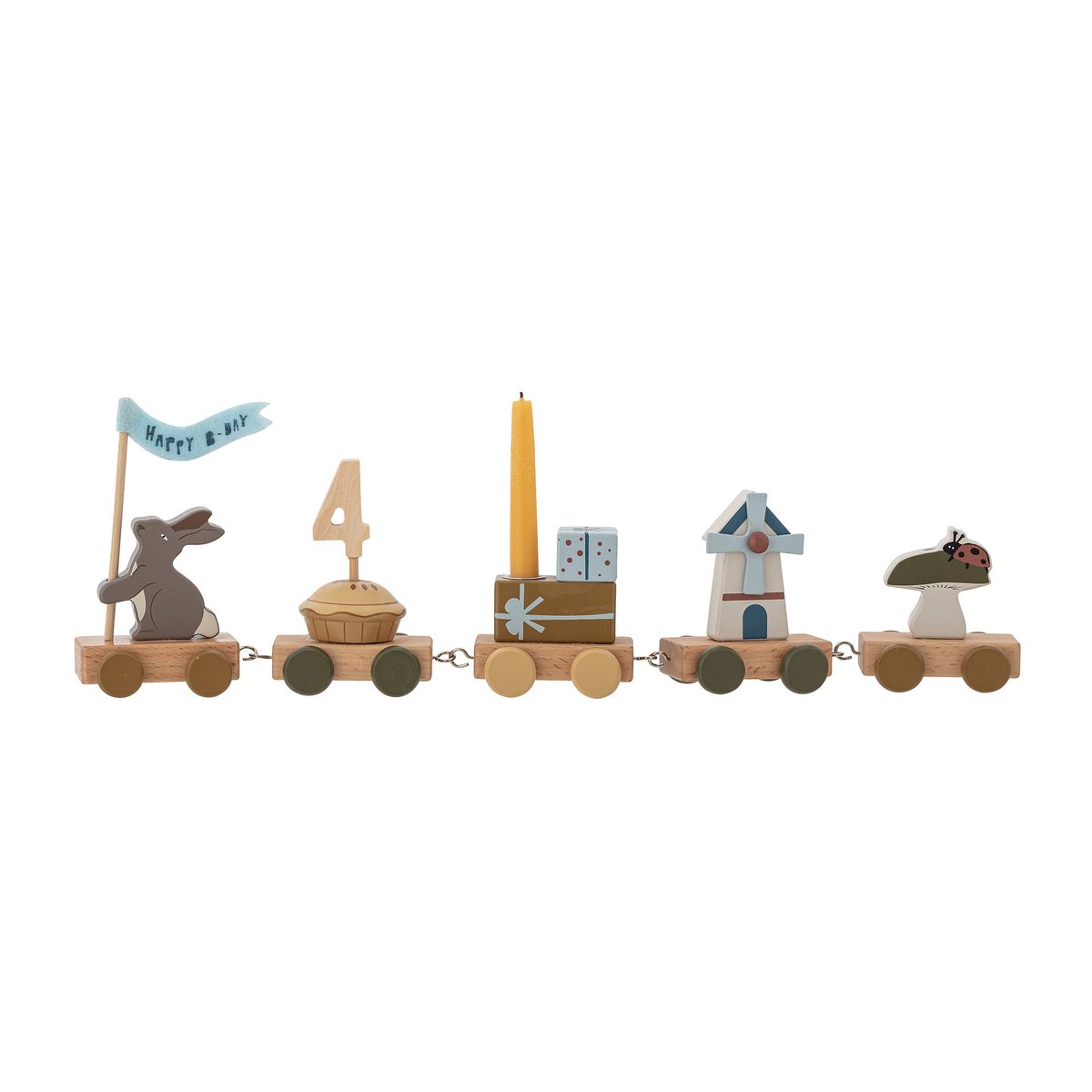 Bloomingville Alfi birthday train 39 cm Brown | Scandinavian Design | Children's room accessories | Multi