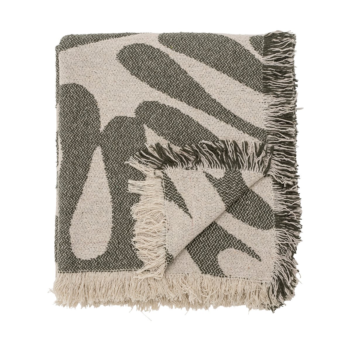Bloomingville Alk cotton throw 130x160 cm Beige-green