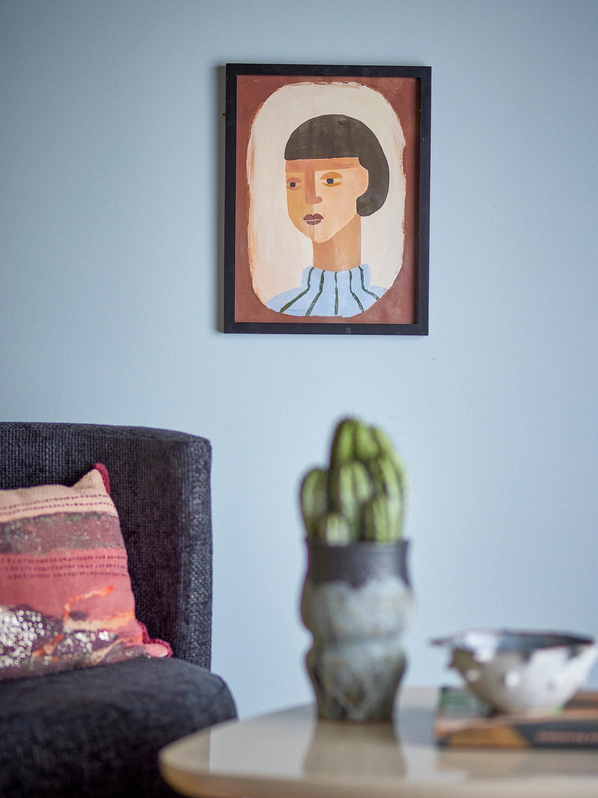 Amanda illustration with frame 32x42 cm, Brown Bloomingville