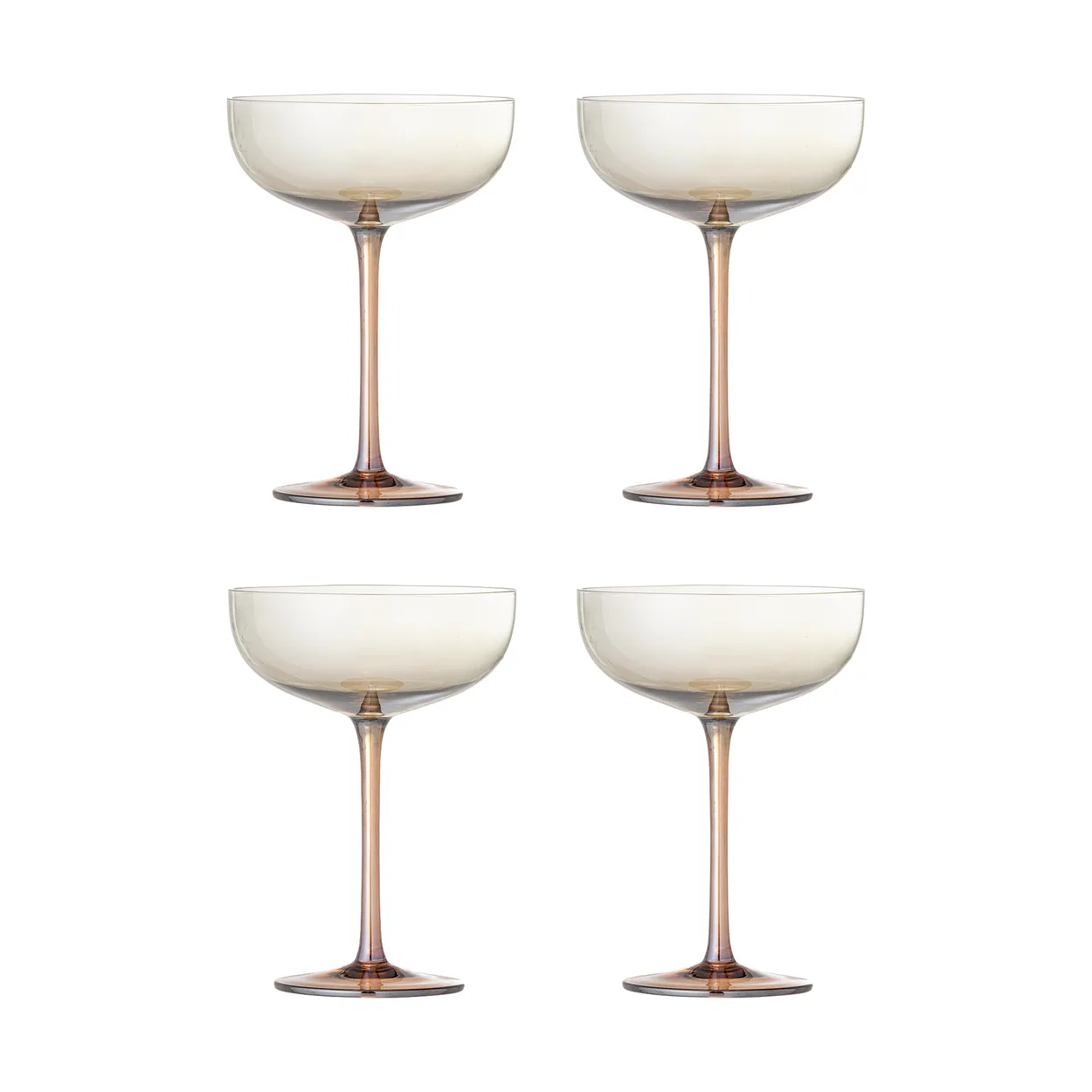 Bloomingville Aston cocktail glass 4-pack Bronze | Scandinavian Design | Cocktail & Martini glasses | Orange