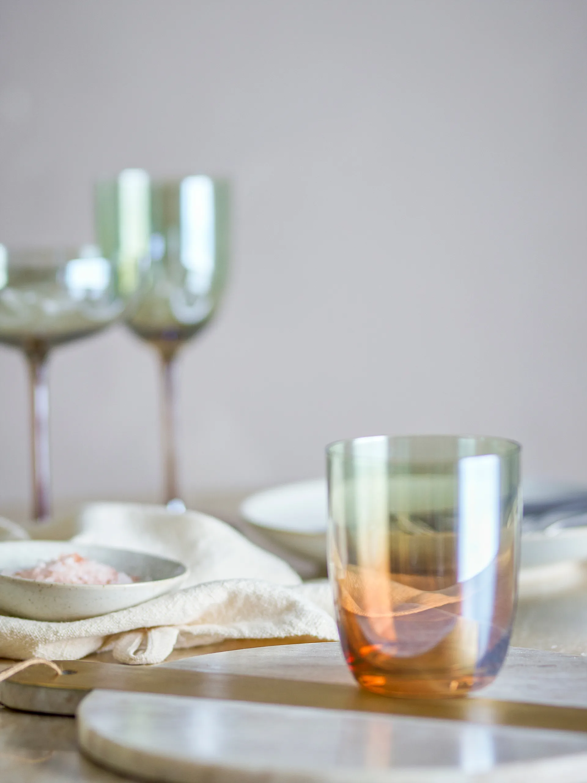 Aston drinking glass 4-pack, Bronze Bloomingville