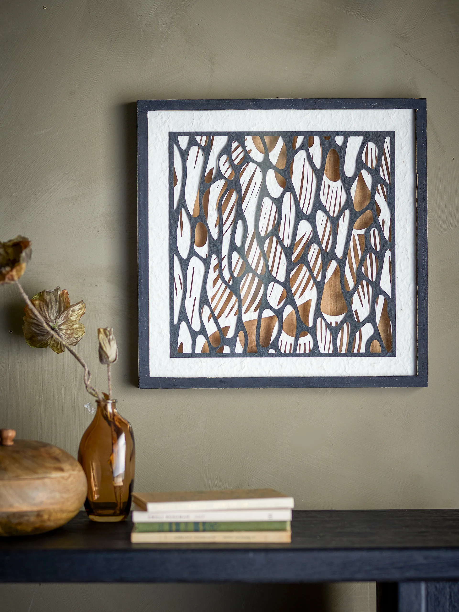 Barlin canvas 37.5x37.5 cm, Brown-black Bloomingville