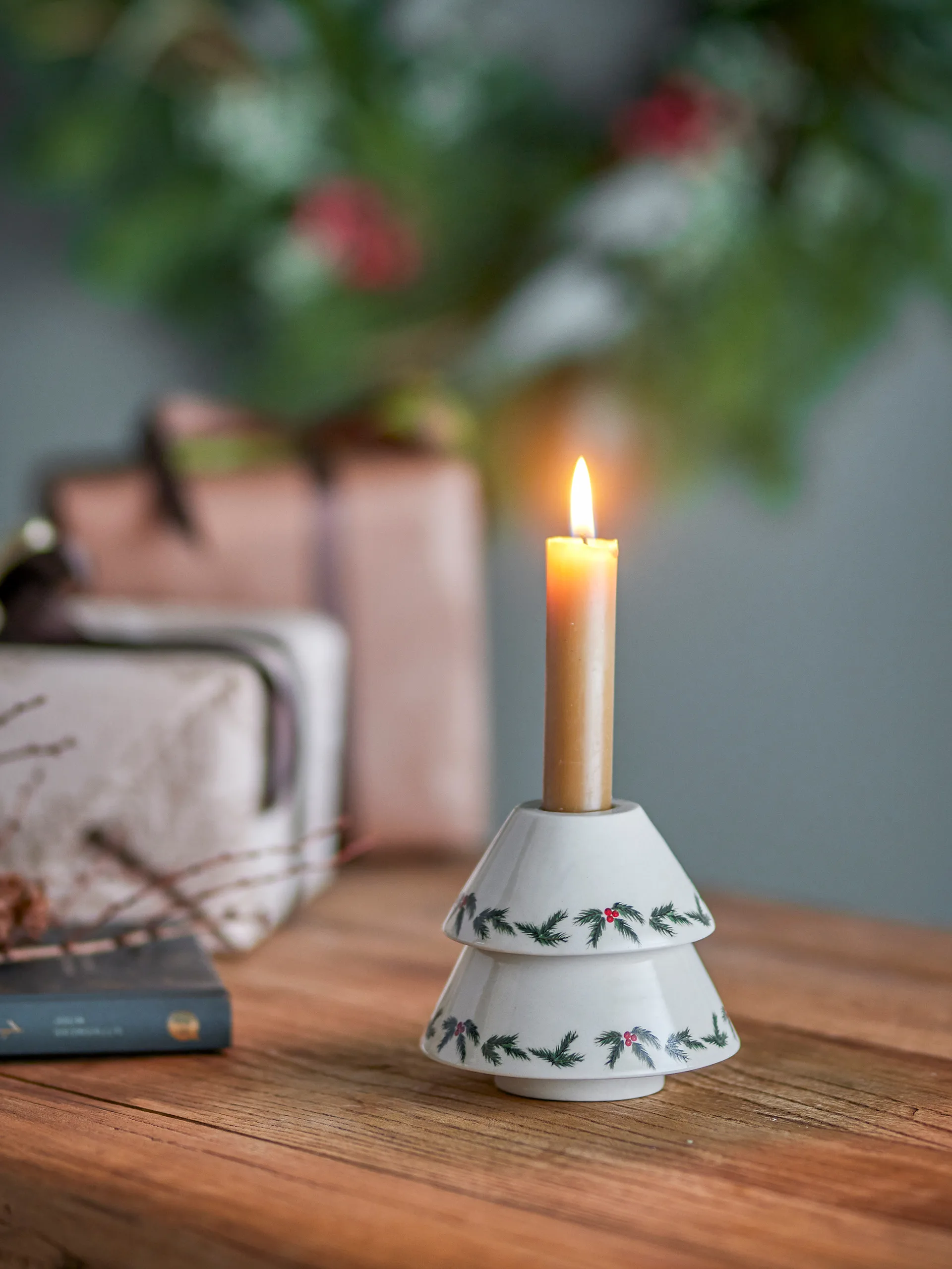 Berry candle holder Ø10 cm, White Bloomingville