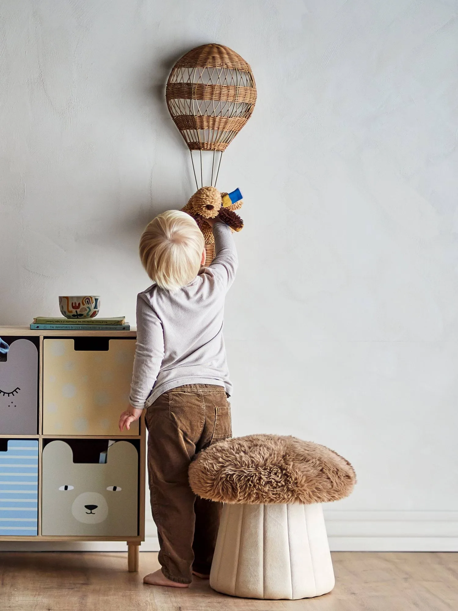 Bertil pouf Ø37 cm, Sponge, brown Bloomingville