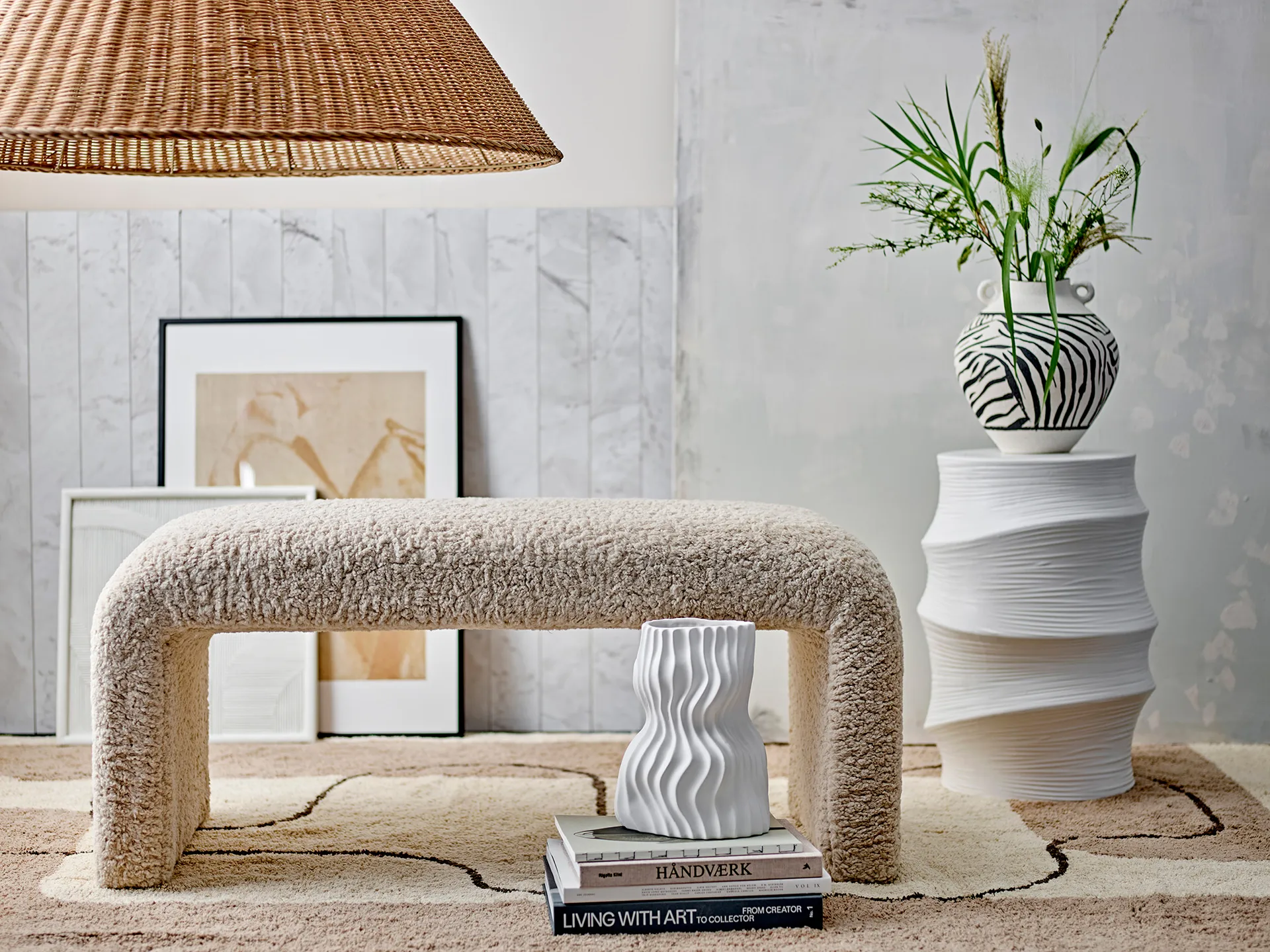 Bet rug 150x215 cm, Nature cotton Bloomingville